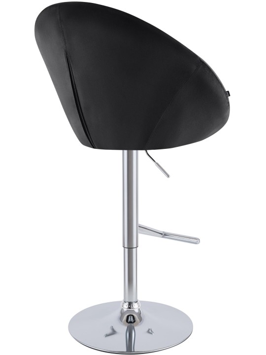 Scaun de bar London catifea crom, negru Scaun de bar London catifea crom, negru