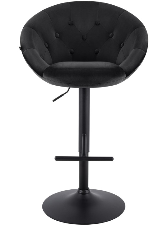 Scaun de bar London catifea negru, negru Scaun de bar London catifea negru, negru