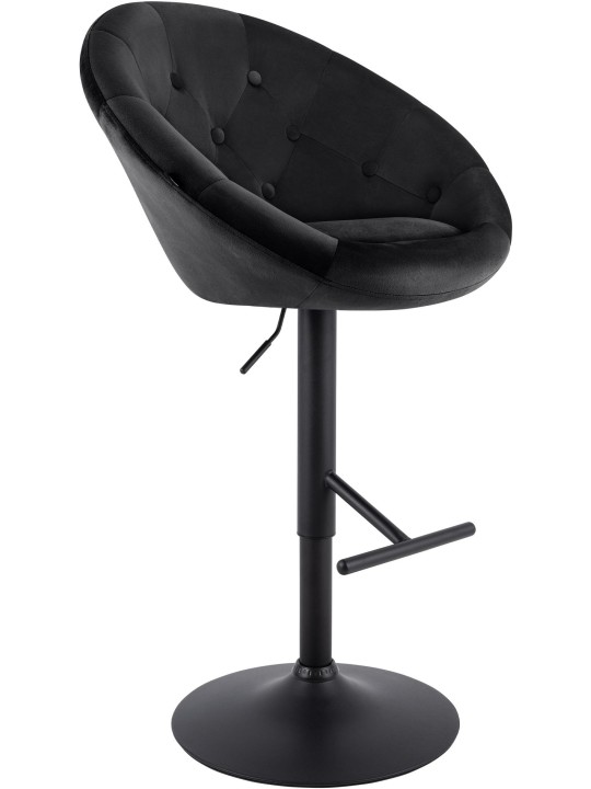 Scaun de bar London catifea negru, negru Scaun de bar London catifea negru, negru