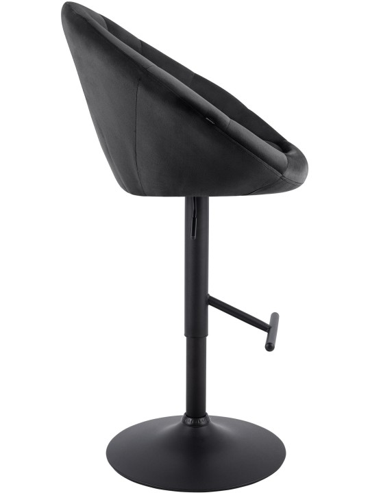 Scaun de bar London catifea negru, negru Scaun de bar London catifea negru, negru