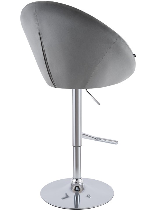 Scaun de bar London catifea crom, gri Scaun de bar London catifea crom, gri