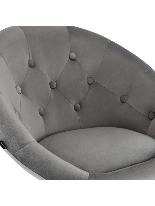 Scaun de bar London catifea crom, gri Scaun de bar London catifea crom, gri