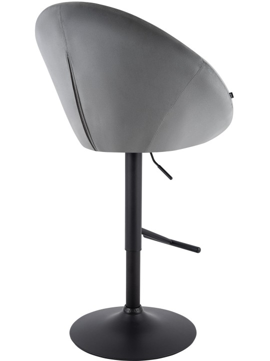 Scaun de bar London catifea negru, gri Scaun de bar London catifea negru, gri