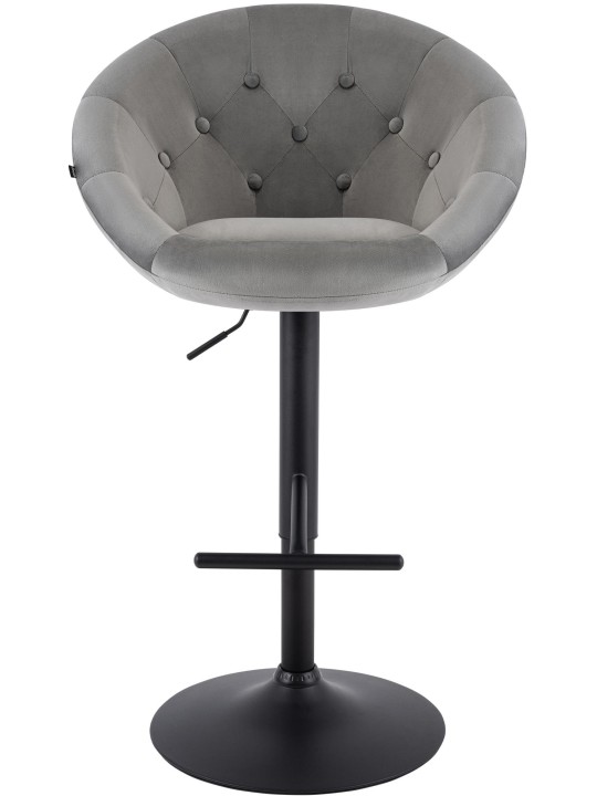 Scaun de bar London catifea negru, gri Scaun de bar London catifea negru, gri