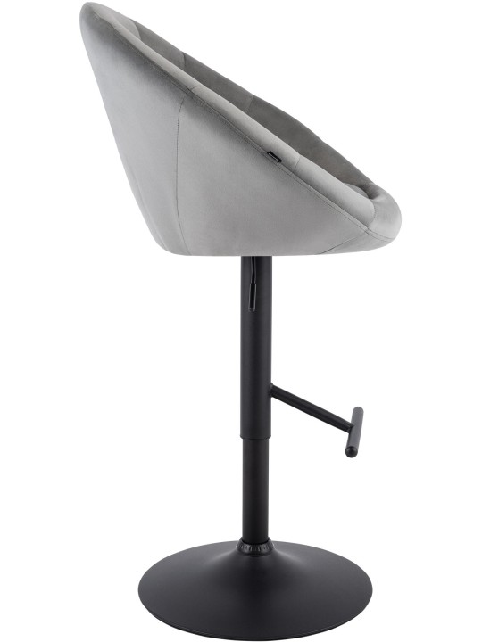 Scaun de bar London catifea negru, gri Scaun de bar London catifea negru, gri