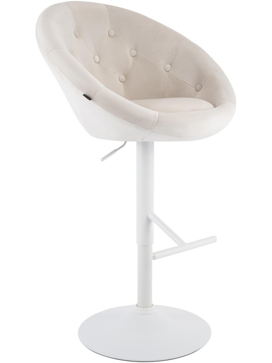 Scaun de bar London catifea alb, crem