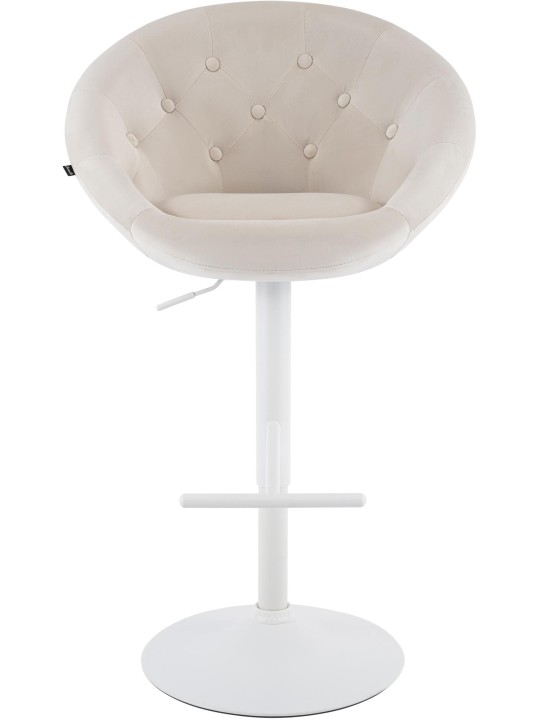 Scaun de bar London catifea alb, crem