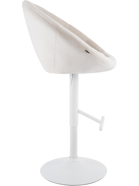 Scaun de bar London catifea alb, crem
