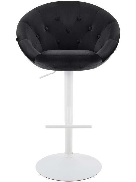 Scaun de bar London catifea alb, negru Scaun de bar London catifea alb, negru
