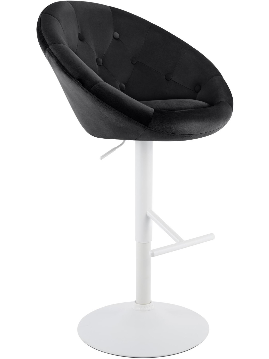 Scaun de bar London catifea alb, negru