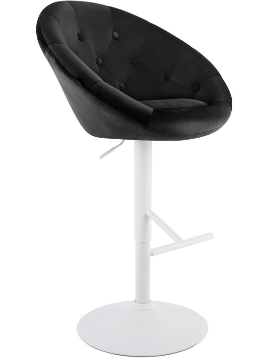 Scaun de bar London catifea alb, negru Scaun de bar London catifea alb, negru
