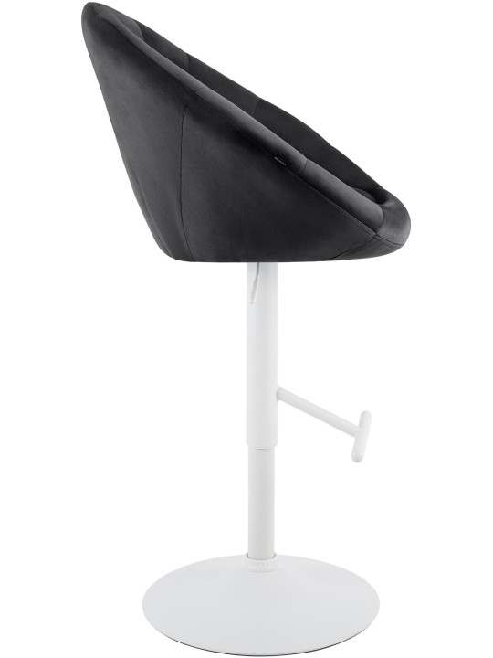 Scaun de bar London catifea alb, negru Scaun de bar London catifea alb, negru
