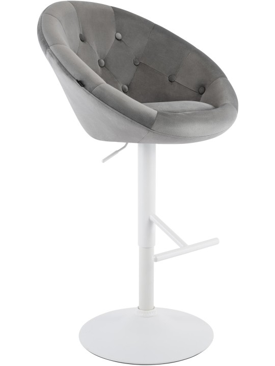 Scaun de bar London catifea alb, gri Scaun de bar London catifea alb, gri