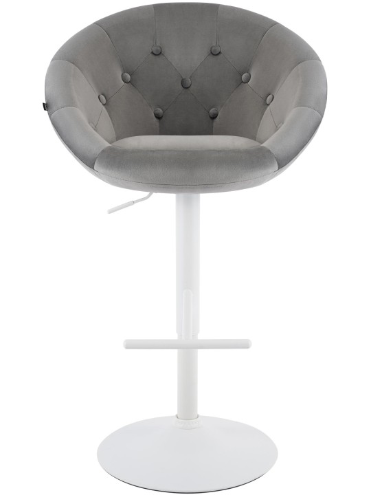 Scaun de bar London catifea alb, gri Scaun de bar London catifea alb, gri