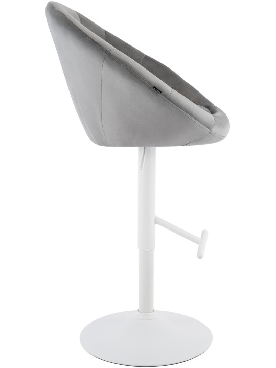 Scaun de bar London catifea alb, gri Scaun de bar London catifea alb, gri