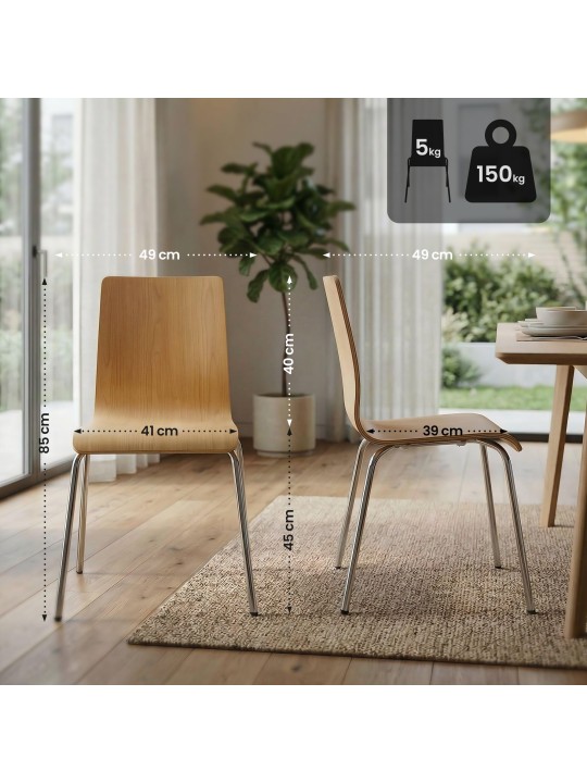 Set de 4 scaune pentru vizitatori Gahanna, natural Set de 4 scaune pentru vizitatori Gahanna, natural