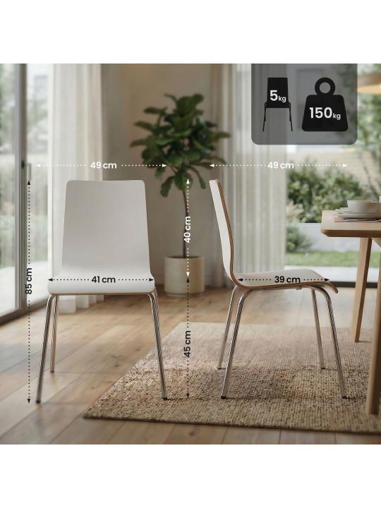 Set de 4 scaune pentru vizitatori Gahanna, alb Set de 4 scaune pentru vizitatori Gahanna, alb