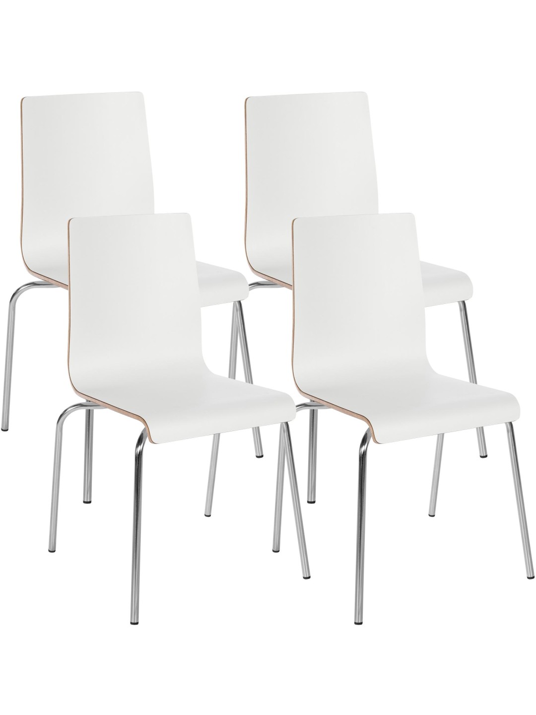 Set de 4 scaune pentru vizitatori Gahanna, alb