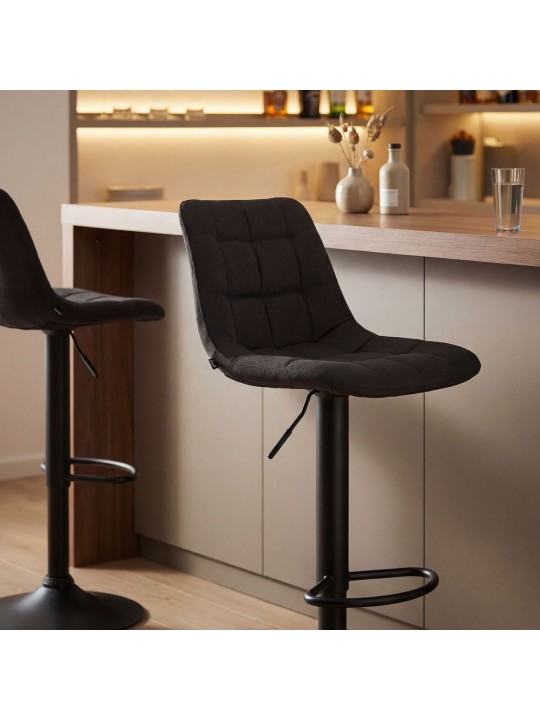 Scaun de bar Mapun material textil, negru Scaun de bar Mapun material textil, negru