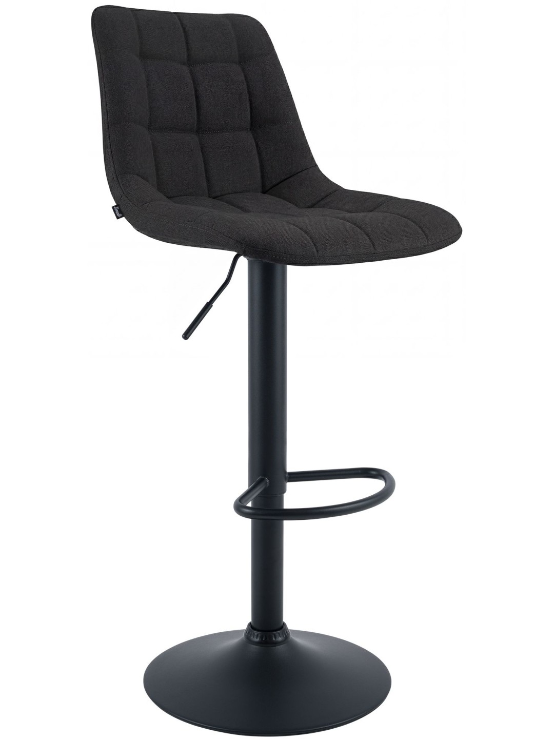 Scaun de bar Mapun material textil, negru