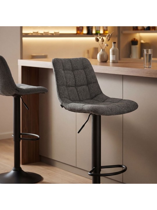 Scaun de bar Mapun material textil, gri închis Scaun de bar Mapun material textil, gri închis