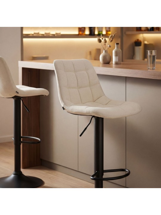 Scaun de bar Mapun material textil, crem Scaun de bar Mapun material textil, crem