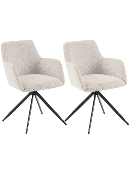Set de 2 scaune de sufragerie Olema material, crem Set de 2 scaune de sufragerie Olema material, crem