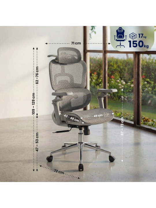 Scaun de birou Jenson, gri Scaun de birou Jenson, gri