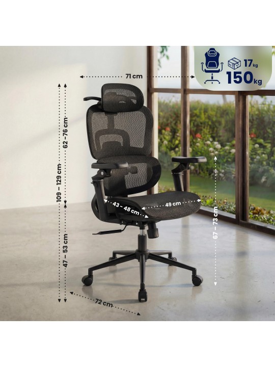 Scaun de birou Jenson, negru Scaun de birou Jenson, negru
