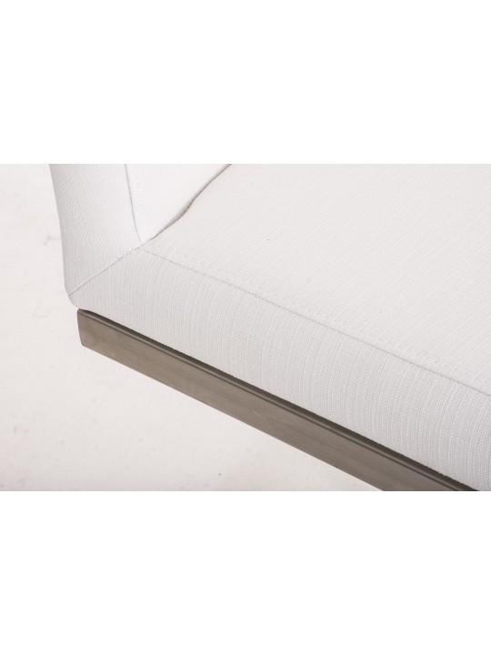 Scaun de bar stofa Paros, alb