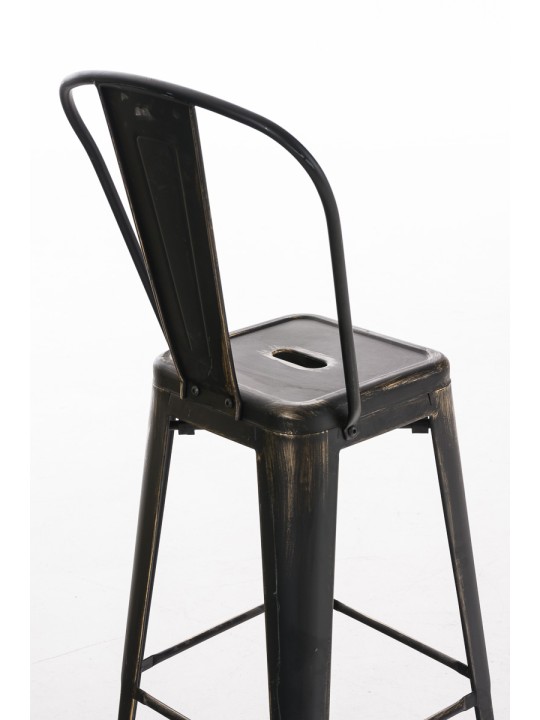 Scaun de bar Aiden antique, negru-auriu