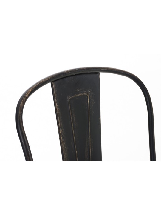 Scaun de bar Aiden antique, negru-auriu