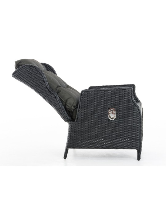 Fotoliu Breno incl. taburet antracit, negru