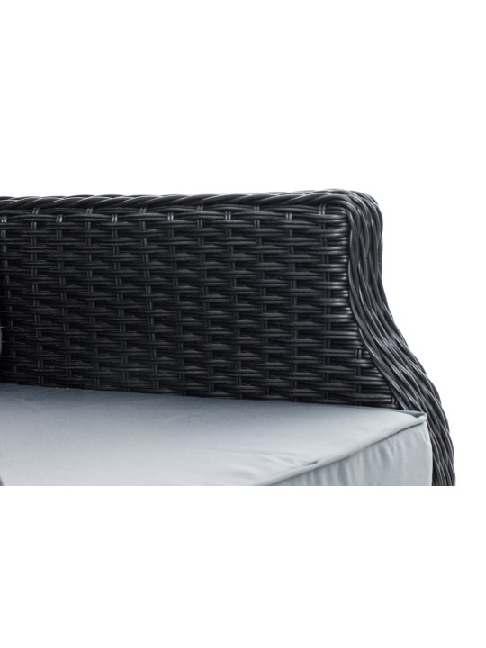 Fotoliu Breno incl. taburet fier gri, negru