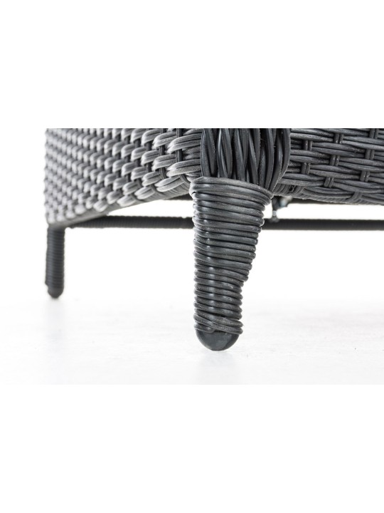 Fotoliu Breno incl. taburet fier gri, negru