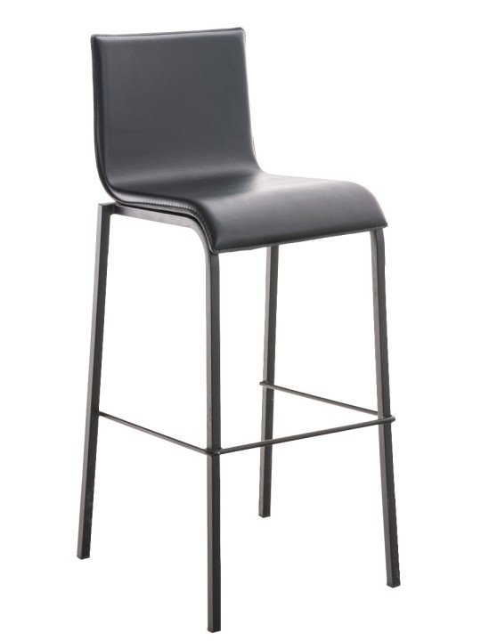 Taburet de bar Avola piele plat B78, negru