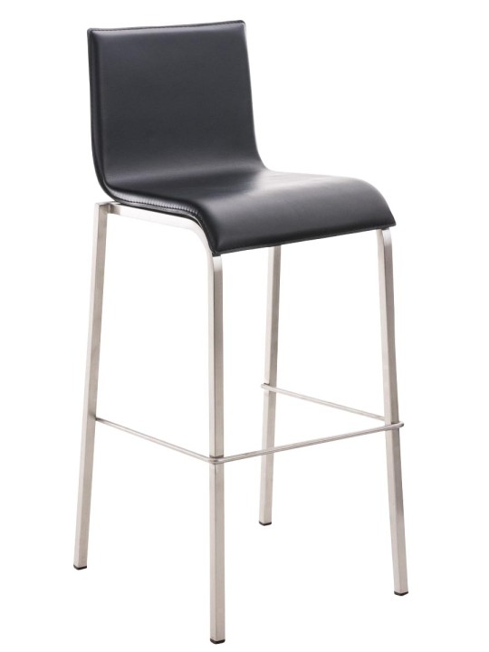 Scaun de bar Avola piele plat E78, negru Scaun de bar Avola piele plat E78, negru