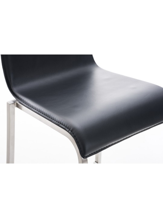 Scaun de bar Avola piele plat E78, negru Scaun de bar Avola piele plat E78, negru