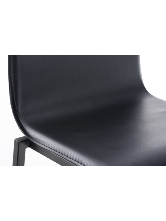 Taburet de bar Avola piele plat B78, negru