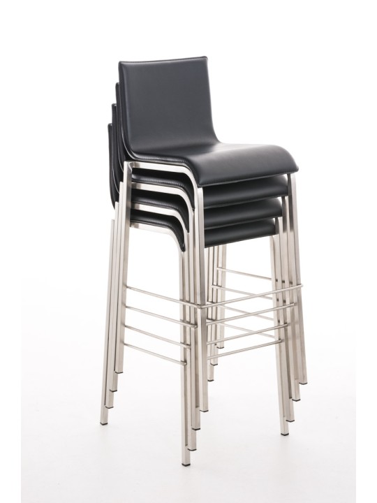 Taburet de bar Avola piele plat B78, negru