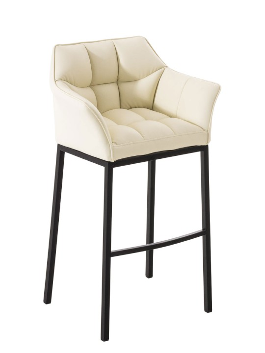 Scaun de bar Damaso B cu cadru de 4 picioare, crem