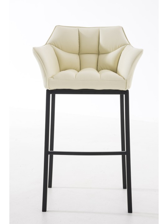 Scaun de bar Damaso B cu cadru de 4 picioare, crem
