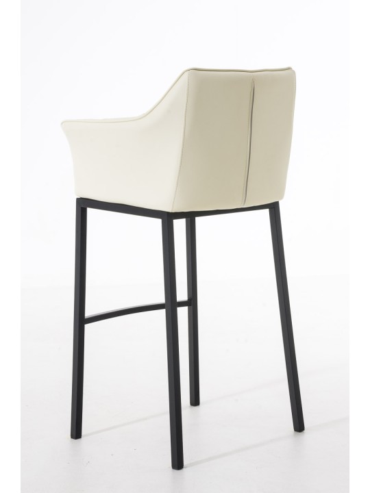 Scaun de bar Damaso B cu cadru de 4 picioare, crem