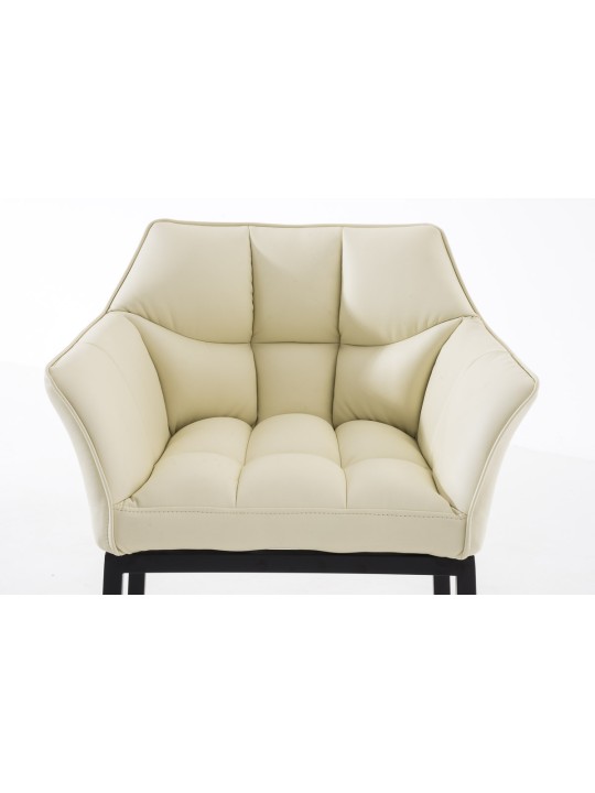 Scaun de bar Damaso B cu cadru de 4 picioare, crem