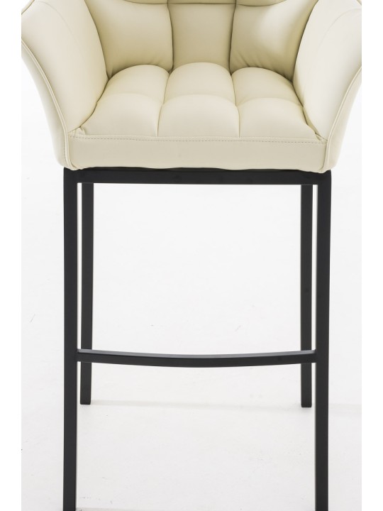 Scaun de bar Damaso B cu cadru de 4 picioare, crem