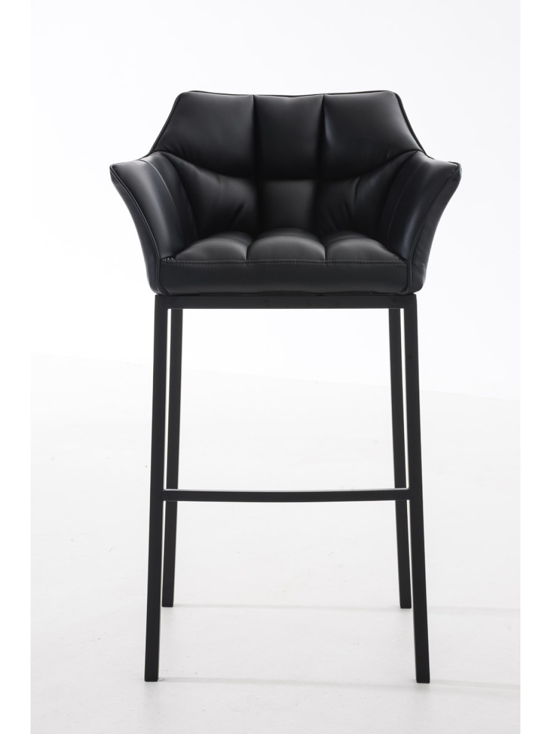 Scaun de bar Damaso B cu cadru de 4 picioare, negru