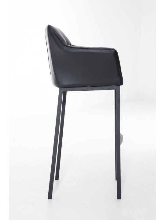 Scaun de bar Damaso B cu cadru de 4 picioare, negru