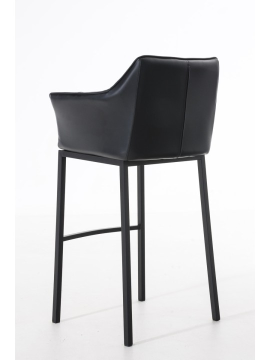 Scaun de bar Damaso B cu cadru de 4 picioare, negru
