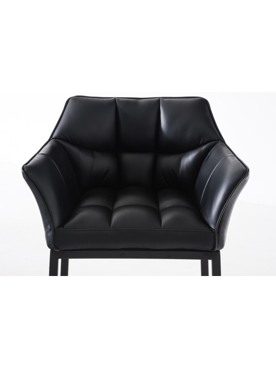 Scaun de bar Damaso B cu cadru de 4 picioare, negru