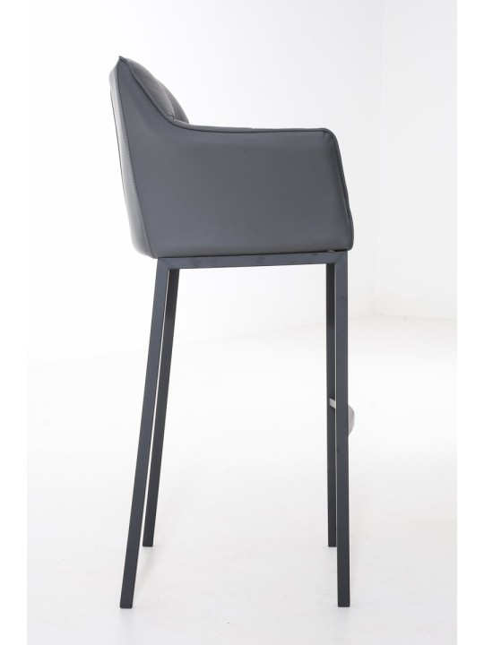 Scaun de bar Damaso B cu cadru de 4 picioare, gri